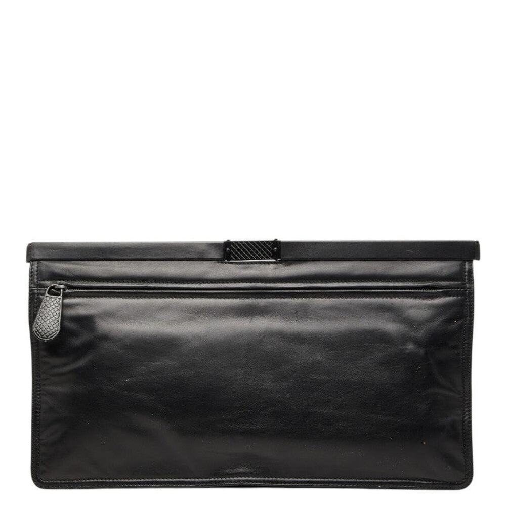 Bottega Veneta Leather Clutch Bag Black